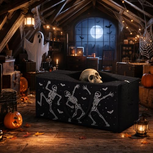 12ft Skeleton Storage Bag - Black 65x30x30 Inches Halloween Skeleton Organizer