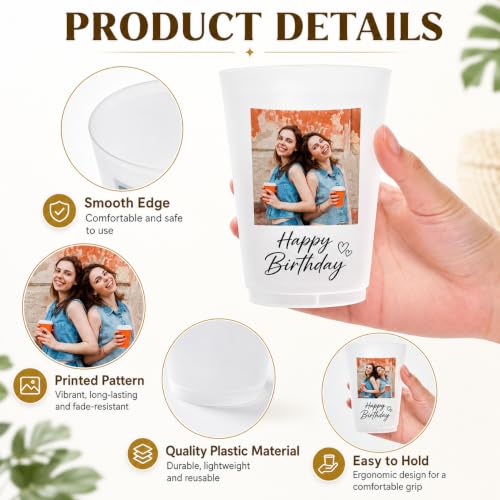 Custom Frosted Plastic Cups 12oz & 16oz with Logo - Personalized Party Drinkware