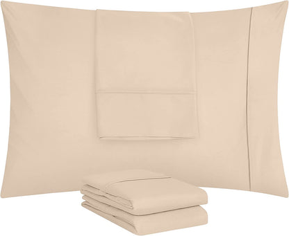 Utopia Bedding Queen Pillow Cases - 12 Pack - Envelope Closure - Soft Brushed Microfiber Fabric - Shrinkage and Fade Resistant Pillow Covers Queen Size 20 X 30 Inches (Queen, Beige)