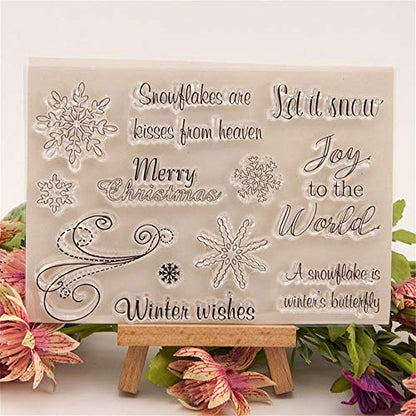 Christmas Snowflakes Sentiment Clear Stamps for Card Making Scrapbooking
