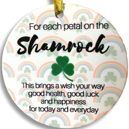 Irish Shamrock Christmas Ornament - Personalized Celtic Good Luck Keepsake - 2.625 Inch