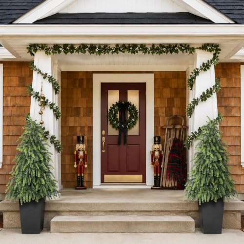 Set of 2 Artificial 4FT Norfolk Pine Trees for Holiday Decor Outdoor Indoor