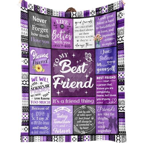 Best Friend Blanket Gifts for Women - Cozy Friendship Gift 50x60in