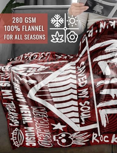 Heavy Metal Gift Throw Blanket 50x65 - Soft Flannel Gift for Rock Fans