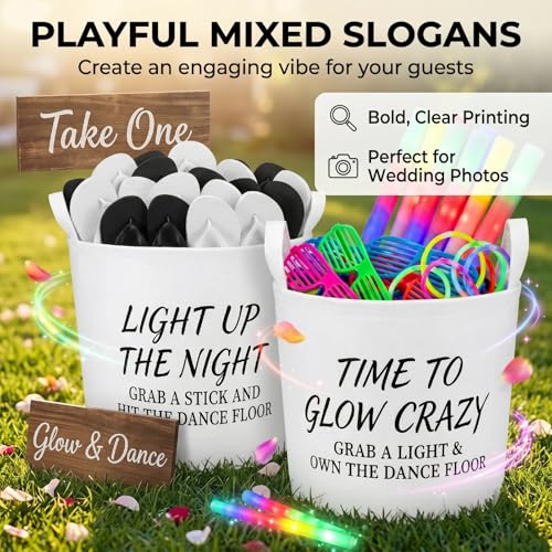 15.7 Inch & 11.8 Inch Felt Party Baskets - Thickened, Freestanding with Slogans - 2-Pack