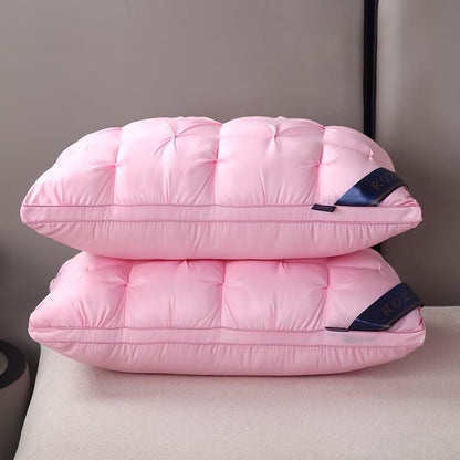 Queen Size Hotel-Quality Pillows Set - Pink, 2 Pieces, 20x30 Inches