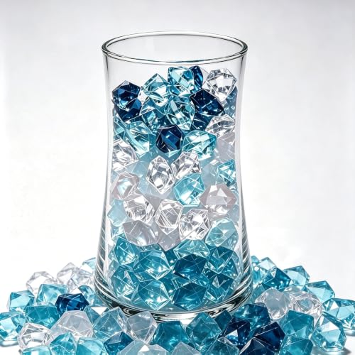 Blue Acrylic Ice Rocks for Vase Fillers - 560 Pack, Aquarium & Decor