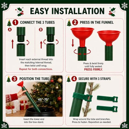 Christmas Tree Watering Funnel 49.7 Inch Long Reach with Wide Opening