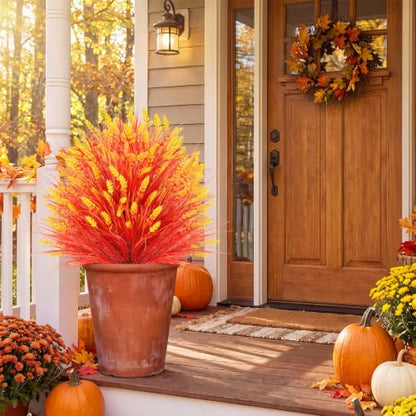 Artificial Fall Lavender Topiary Balls Set of 6 Outdoor Garden Decor - Autumn