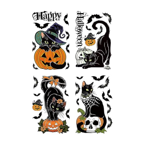 Halloween Window Clings Black Cat Pumpkin Window Stickers - 33 Sheets, Variation Halloween04
