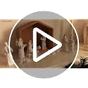 White 12-Piece Nativity Scene Set with Wooden Stable - Religious Holiday Decor