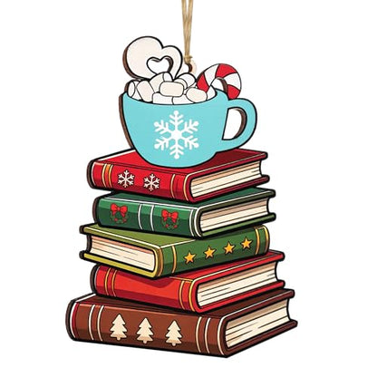 Book Lover Christmas Ornament - Holiday Book Club Decor for Women & Men