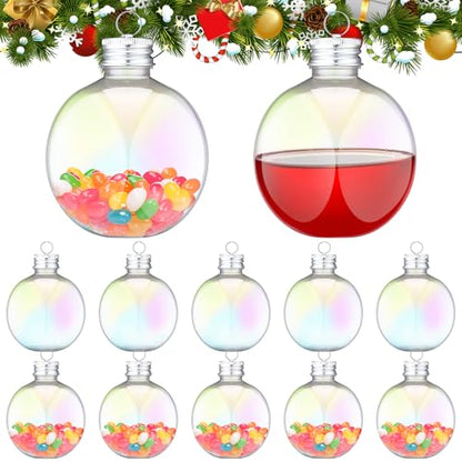 Vercraft Christmas Drink Ball Ornaments - Fillable 12 Pack, 250ml Variation of 12 / 250 ml