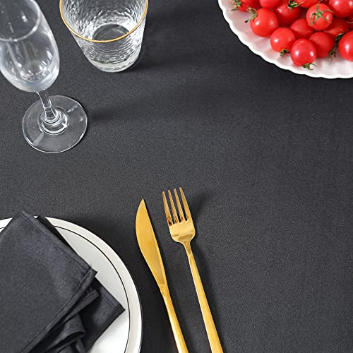 Rectangle Tablecloth 60x120 Inch Washable Polyester for Wedding Party Dining - 12 Pack Black