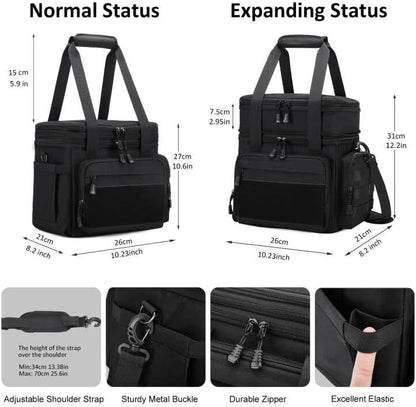 Skiennix Tactical Lunch Box - Insulated, Leakproof Cooler Bag for Work & Travel | Large Black Design