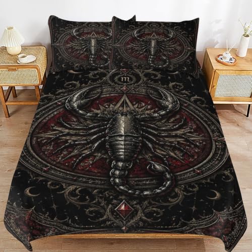 King Gothic Scorpion Bedding Set Dark Aesthetic Duvet Cover Comforter Cover