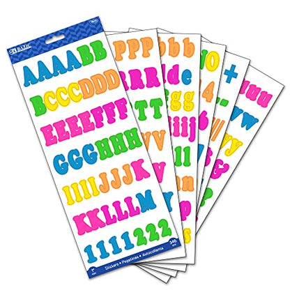Multicolor Alphabet & Number Stickers for DIY Crafts Classroom Kids