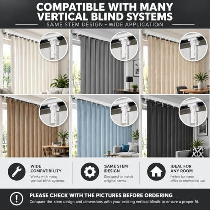Vertical Blinds Replacement Carrier Stem Clips - 8 Pack