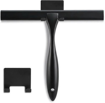 Matte Black Shower Squeegee by [Brand Name] - 10-Inch Stainless Steel for Streak-Free Bathroom & Shower Use
