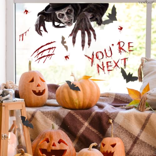 Halloween Window Clings - Scary Witch Blood Text Static Decals - Variations of THIS listing