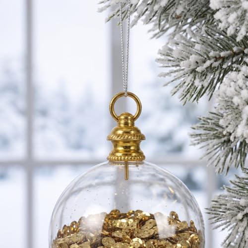Golden Plastic Christmas Baubles Caps 100pcs - Small Ornament Replacement
