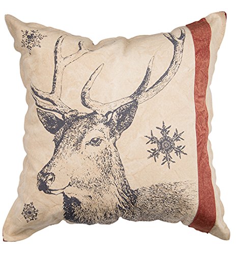 Holiday Snowflake Deer Throw Pillow 25-Inch Square - Primitives by Kathy