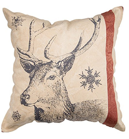 Holiday Snowflake Deer Throw Pillow 25-Inch Square - Primitives by Kathy