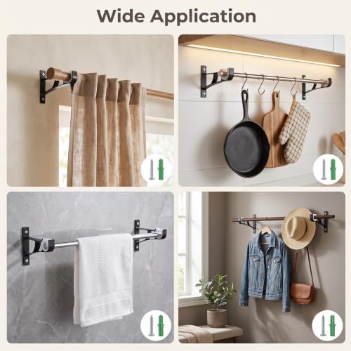 Heavy Duty Aluminum Curtain Rod Brackets Wall Mount Holders - 30 Pcs