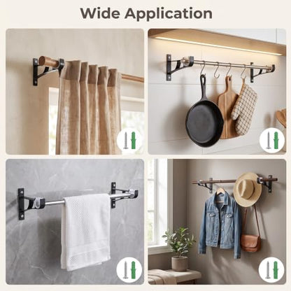Heavy Duty Aluminum Curtain Rod Brackets Wall Mount Holders - 30 Pcs