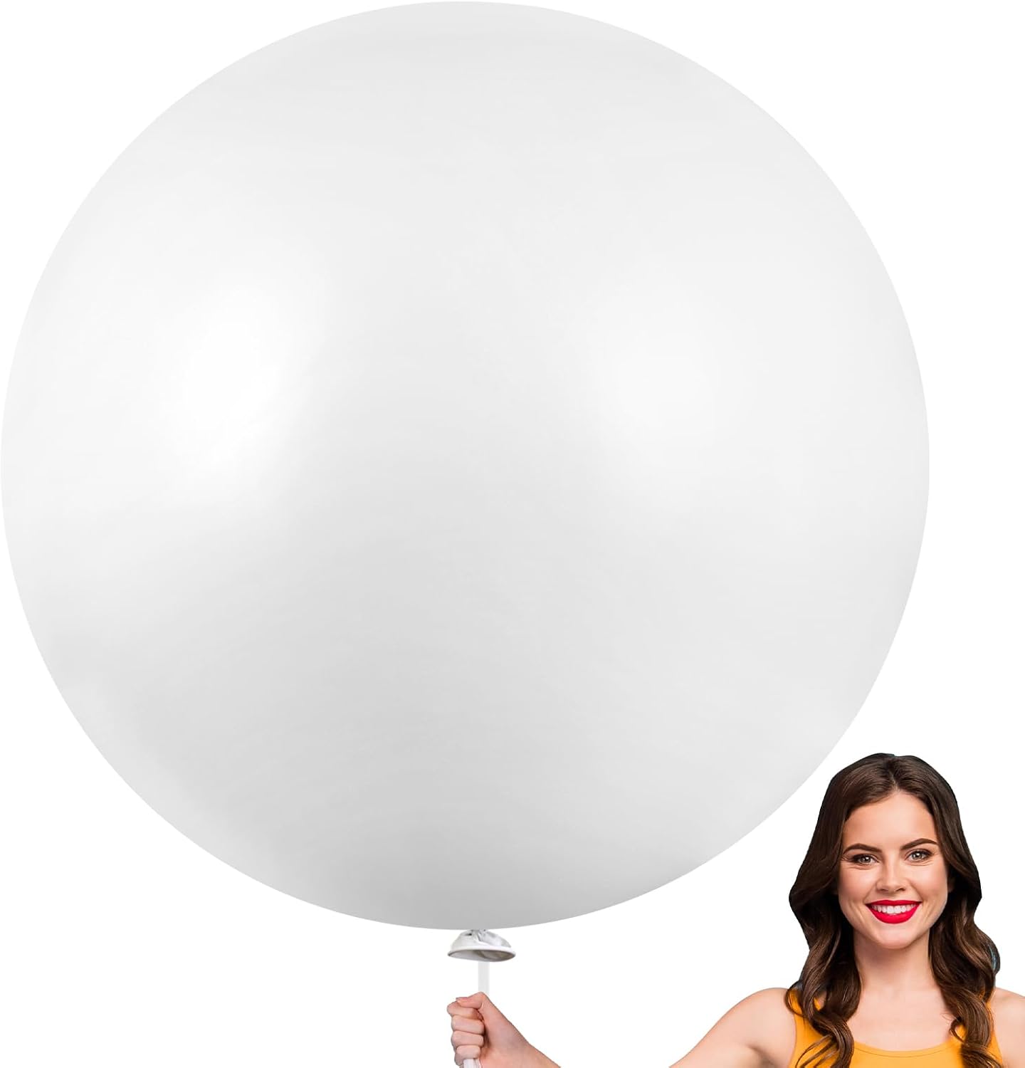 RUBFAC 36 Inch White Giant Latex Balloons - Perfect for Weddings, Birthdays & Photo Shoots
