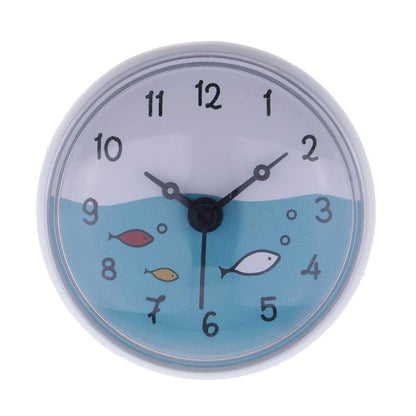 Mini Bathroom Clock with Suction Cup Mount – White, 75mm Dial