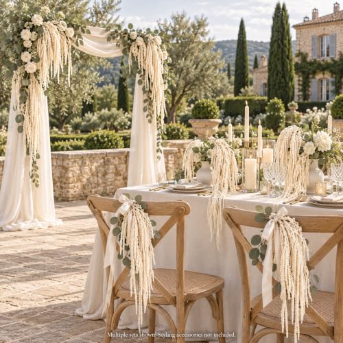 10 Pcs Ivory Dried Hanging Amaranthus Wedding Arch Decor - 23 Inches