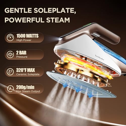 1500W Garment Steamer Iron with Turbo Steam & Self-Cleaning