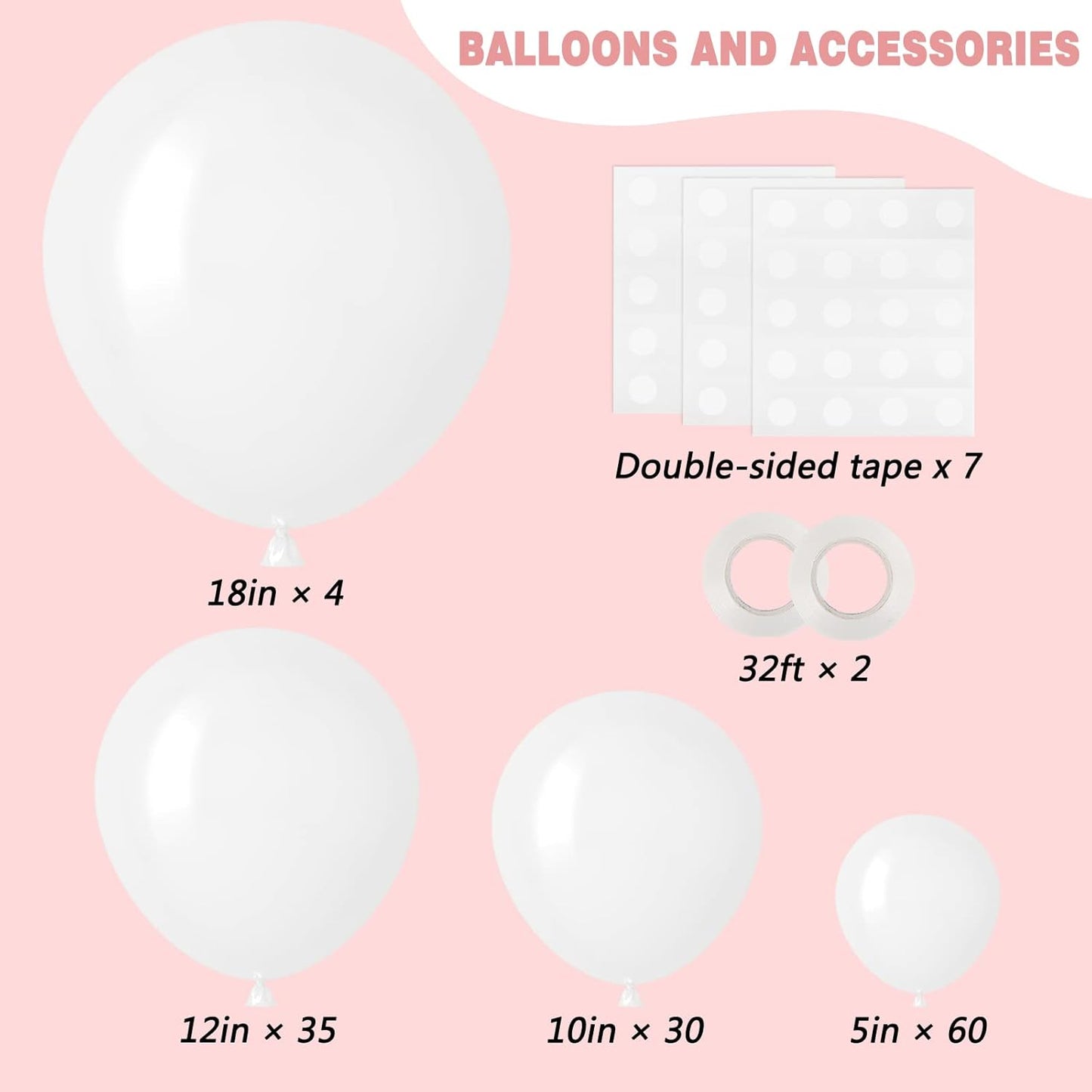 RUBFAC 129-Piece White & Purple Balloon Set - Perfect for Garland & Arch Decorations | Various Sizes 5-18 Inches