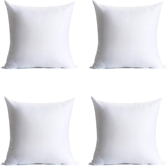 Calibrate Timing Pillow Inserts - Hypoallergenic Down Alternative Cushion | Set of 4, 18 x 18 Inches