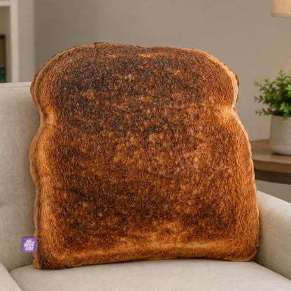 Large 26-Inch Toast Pillow - Realistic 3D Novelty Food Decor, All About Vibe