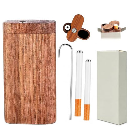 Minimalist Wooden Storage Box with Lid - Natural Oak Desktop Organizer
