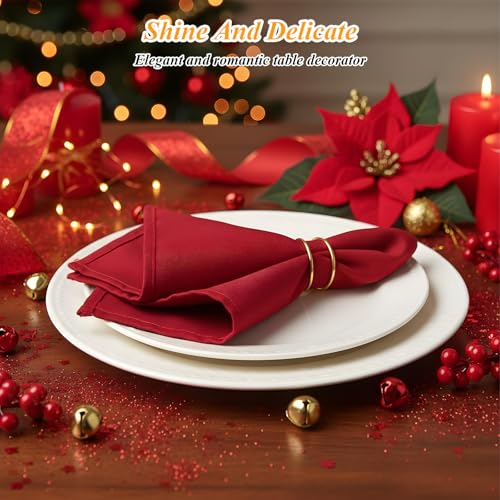 Gold Napkin Rings Bulk Set - Elegant Spiral Metal Holders for Weddings & Parties