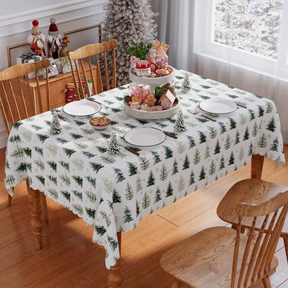 Christmas Tablecloth Rectangle 52x70 Inch Winter Holiday Home Decor