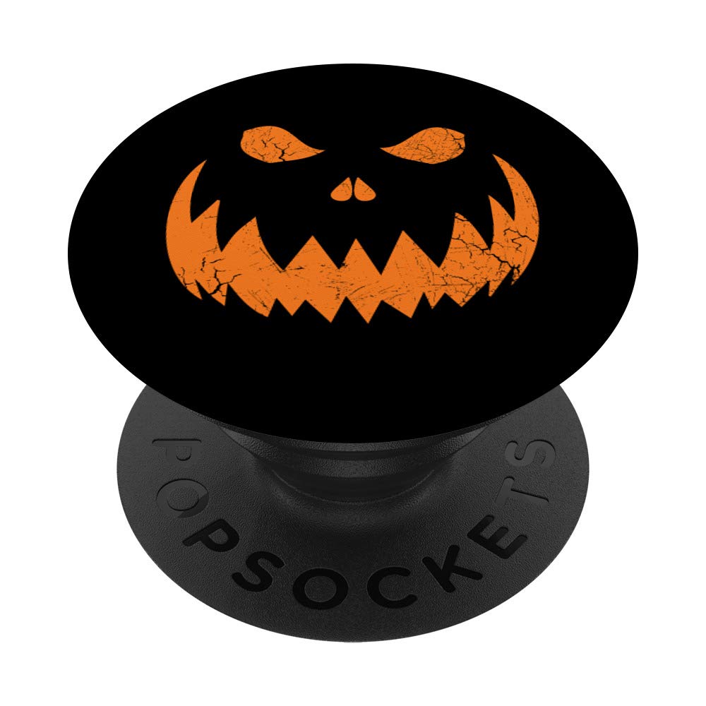 Sinister Distressed Halloween Jack O Lantern Face PopSockets PopGrip: Swappable Grip for Phones & Tablets