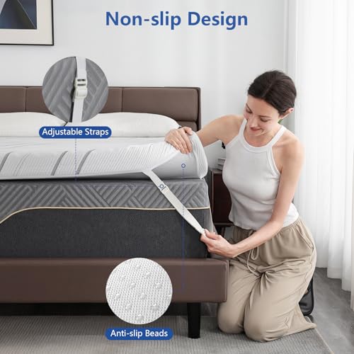 Queen Ultra Firm Mattress Topper - Supportive Foam, White, 3 Inch
