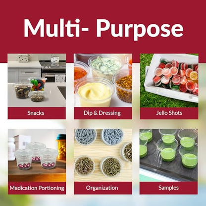 5.5 oz Disposable Food Storage Containers with Lids - Bulk Pack of 100