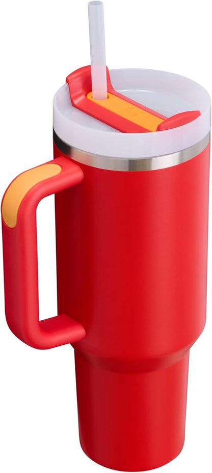 Stanley Quencher H2.0 Tumbler - 40 oz Insulated Stainless Steel Cup with Handle & Straw | Chili Color