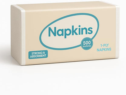 White Disposable Paper Napkins by [Brand Name] - 500 Count Soft Napkins for Home, Parties & Events