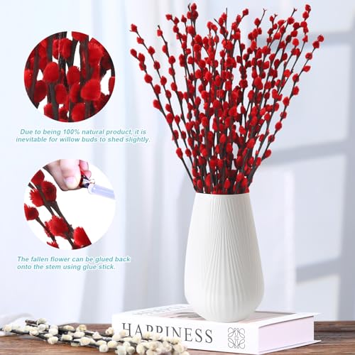 Natural Dried PussyWillow Branches for Rustic Wedding Decor Fireplace Mantel Centerpiece