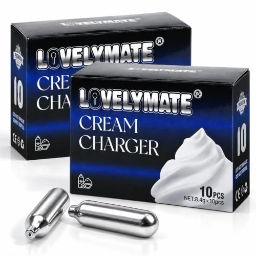 8g Cream Chargers Pack of 20 for Whipped Cream Dispensers - Home & Professional Use