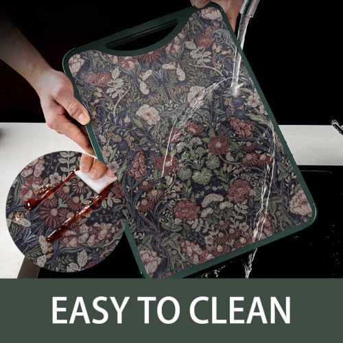 Vintage Green/Red Floral Shelf Drawer Liner 11.8W x 118.1L Non-Slip Organizing Mat