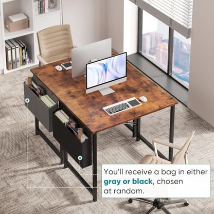 Small Computer Desk 31 Inch Gaming Desk for Home Office - Rusic Brown
