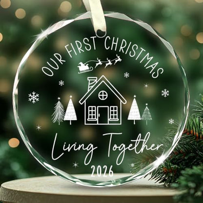 Our First Christmas Living Together Glass Ornament - Chris2026