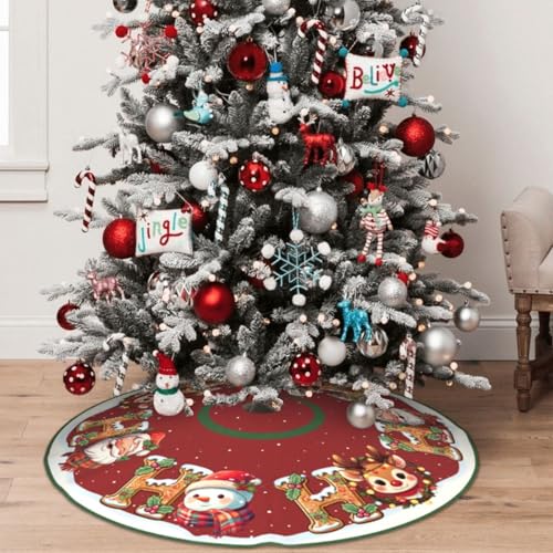Santa Claus Deer Christmas Tree Skirt 36 Inch Holiday Decor - Variation of THIS listing